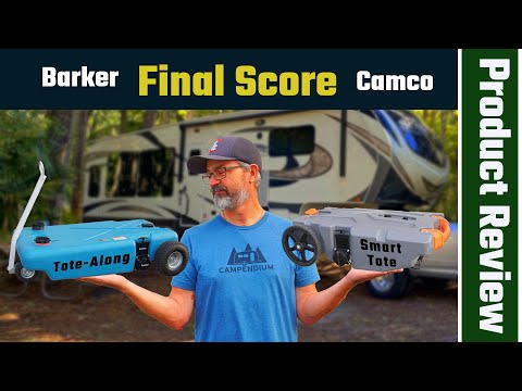 Barker Tote-Along vs Camco Rhino Tote Tank Waste Tote Review (RV Living Full Time)4K