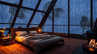 Rain Sounds and Thunder outside the window for peaceful sleep - Heavy Rain,strong Wind in the Forest