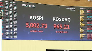 KOSPI tops 5,000 for first time