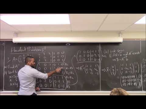 Math 1108-R08 Lecture 8 - Inverses and applications of linear systems