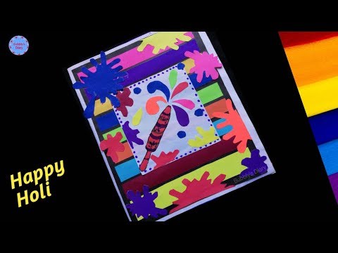 Holi Card Design - Handmade Holi Card  - DIY Greeting Card Ideas - Card Making Ideas Video