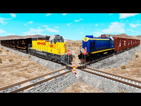Railway Сrossing Train Сrashes #11 - Beamng drive