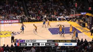 Jarrett Jack crosses MWP, Kobe crosses Klay Thompson (2012.04.02)