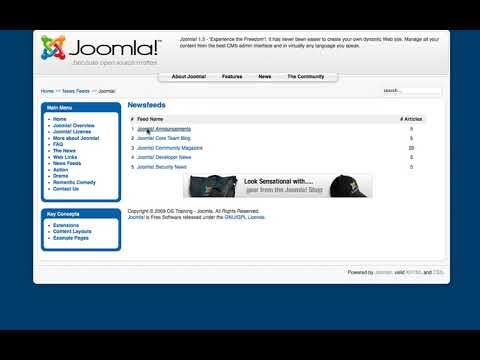 Joomla 1 5 Beginner Lesson 30 Newsfeeds