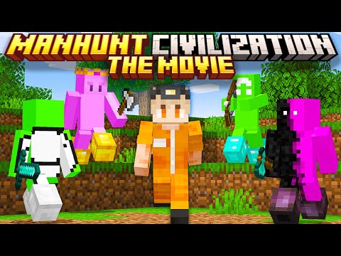 Minecraft But I Survive MANHUNT CIVILIZATION [FULL MOVIE]