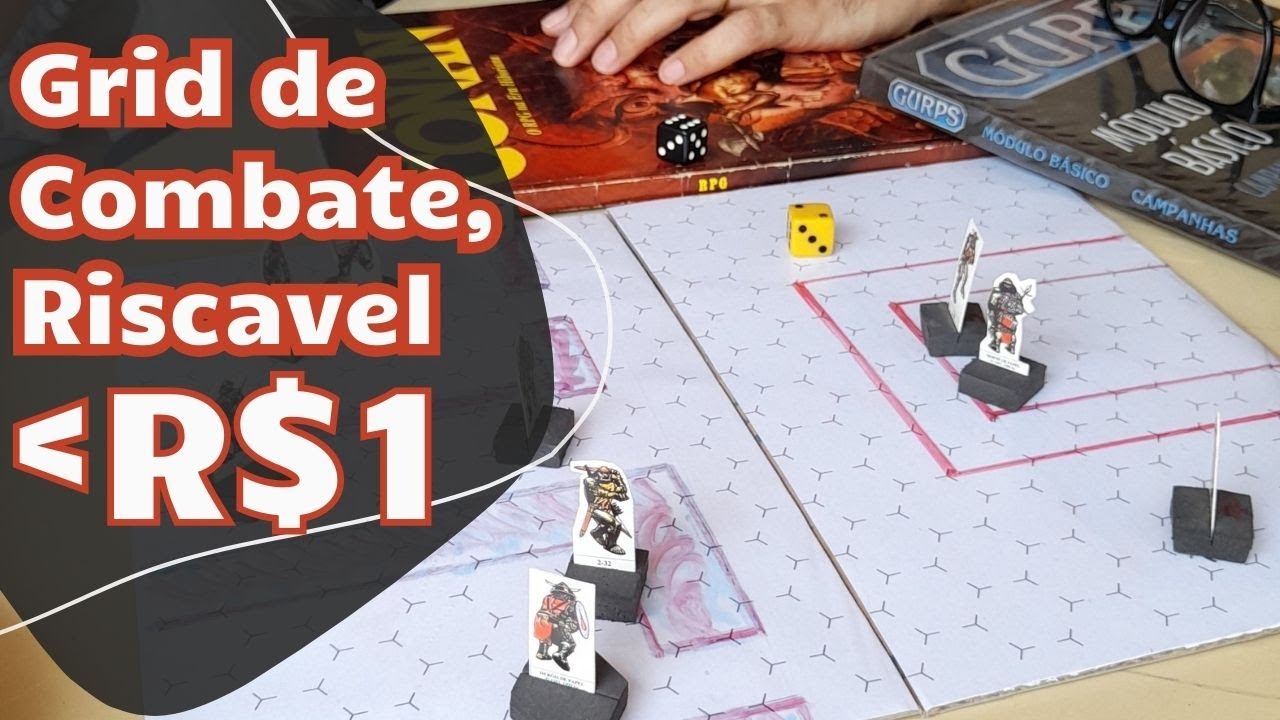 Como fazer um Grid de combate para GURPS RPG por menos de 1 Real