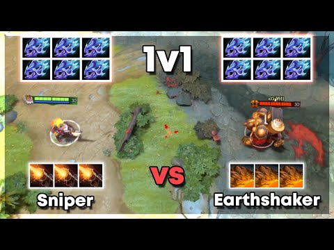 6x Moon Shard Sniper vs 6x Moon Shard Earthshaker - Dota 2 1v1