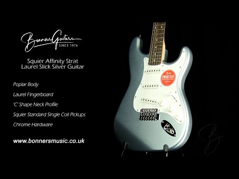 Squier Affinity Strat Laurel Slick Silver Guitar | Bonners Guitar Store