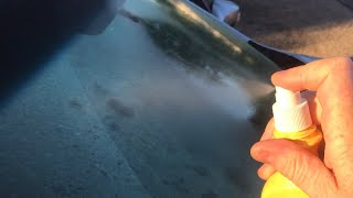 “spraying rubbing alcohol” INSTEAD of “scraping” your windshield is easier