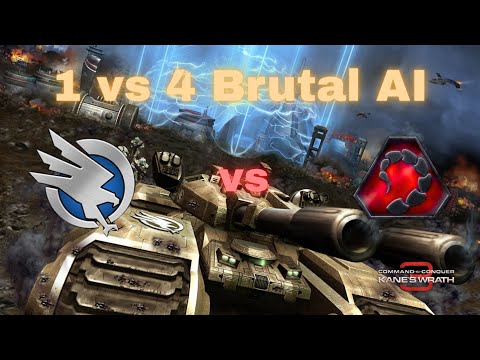 GDI vs 4 NOD Brutal AIs – EPIC Skirmish! | C&C 3 Tiberium Wars
