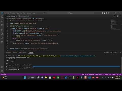 Coffee Shop Python Code Updated