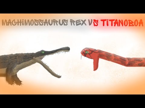 Machimossaurus Rex vs Titanoboa {[animal revolt battle simulator dc2 animation]}