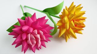 🌺הכנת פרחי נייר תלת מימדיים! 🌺 פרחי אוריגמי עשה זאת בעצמך