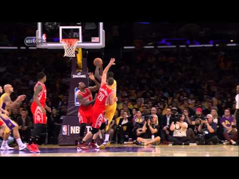 Julius Randle injury (broken leg) in NBA debut -- Rockets at Lakers