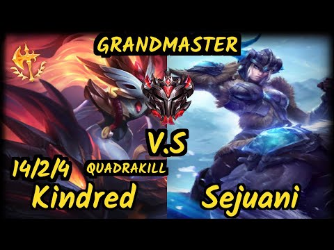 VIT.B Skeanz (KINDRED) vs SEJUANI - QUADRAKILL 14/2/4 KDA JUNGLE GAMEPLAY - EUW GRANDMASTER v9.6