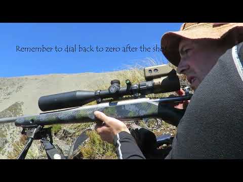 600m perfect Long Range kill. 7mm Rem Mag dropped it on the spot! Tahr hunting NZ. Slow mo impact!