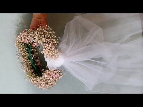 How to make wedding flower crown/halo with veil Video