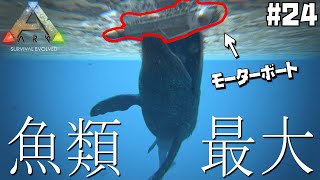 #24 海底洞窟をクリアするためテイム作業をしていると魚類最大生物に襲われ大パニック!【ARK Survival Evolved】【げまげま】