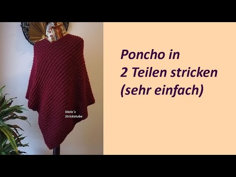 Rammela 62 - Two-piece poncho knitting pattern, very easy, suitable for beginners