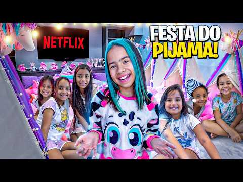 FESTA SURPRESA DO PIJAMA NO ANIVERSÁRIO DA MIKAELLY! *teve bagunça