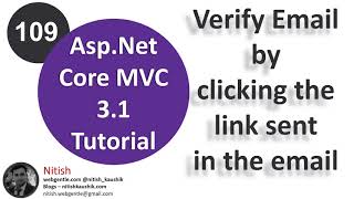 (#109) Click on link from email to verify the user email | Asp.Net Core tutorial