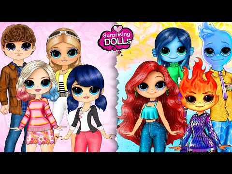 Elemental Ember or Teenage Kraken Ruby? Wednesday team vs Marinette team - DIY Arts & Paper Crafts