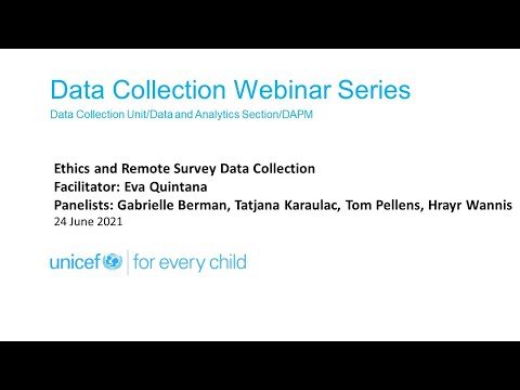 24 Jun 2021 Ethics & Remote Survey Data Collection E Quintana G Berman T Karaulac T Pellens H Wannis