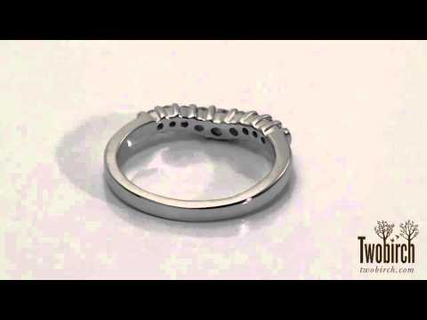 0.5 ct. Nine Round Stone Double Shared Prong Curved Shadow Band - TwoBirch  TB-CR-0019-WG-H