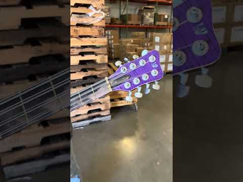 Warwick Dolphin Pro 1 - 8 String Custom Shop Masterbuilt 2022 - AAA Flame SOLID French Ash over Satin Transparent Purple Grape Flavor image 26