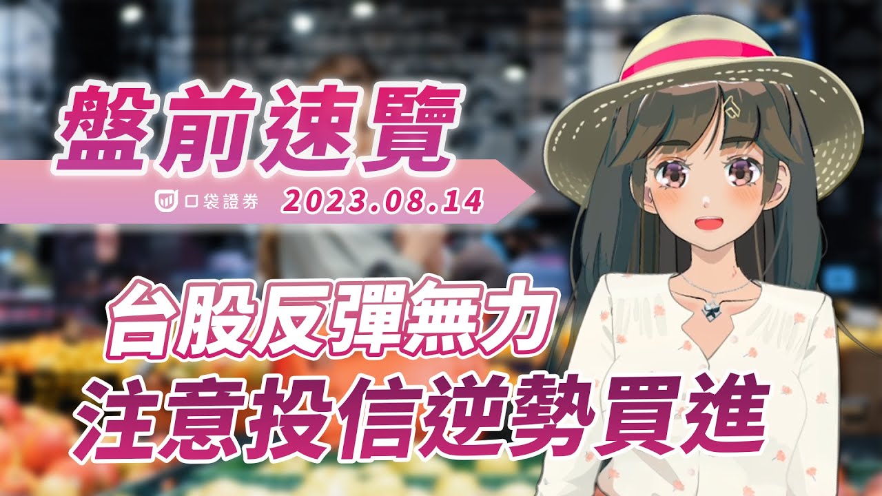 2023.08.14 星期一-台股反彈無力,注意投信逆勢買進!