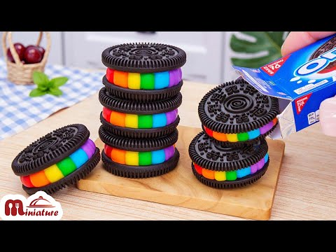 BEST OF Miniature OREO Rainbow Cake Decorating in Real Mini Kitchen | ASMR Cooking Mini Food