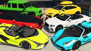 GTA 5 - Stealing Luxury Billionaire Cars with Trevor! (Real Life Cars #18)
