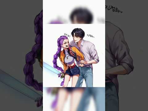 kpop demon hunter 😘 zoey x mystery 💞 rumi x jinu 💞#kpopdemonhunters #anime