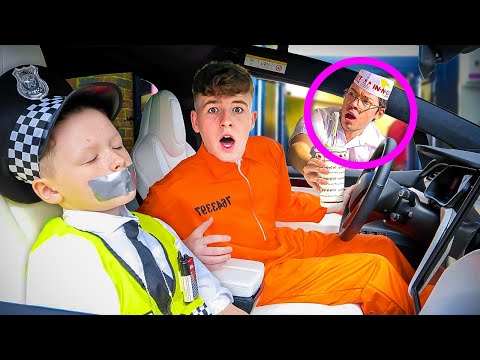 Prisoner Drive Thru Prank with Little Brother...