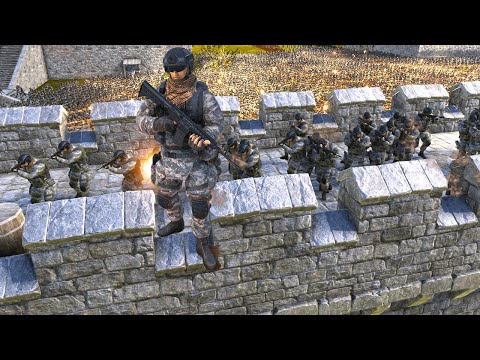EPIC BATTLE !!! 8.700 MODERN SOLDIERS Defend Fortress From 1 Million Zombies - UEBS 2