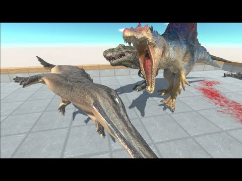 T-REX AND SPINOSAURUS team up to take on all Units Animal Revolt Battle Simulator