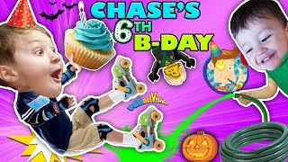 CHASE'S 6th BIRTHDAY! Learning 2 ROLLER SKATE on 1st day of FALL! Ouch! FUNnel Vision Vampire Fangs