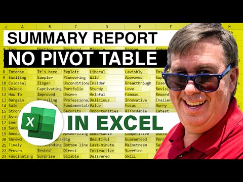 Excel Sorted Summary Report With Totals Without A Pivot Table - Episode 2487