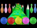 Funny Jumping Bowling Ball and Kinetic Sand Space Adventure: Learn Colors, Shapes for Kids Binkie TV