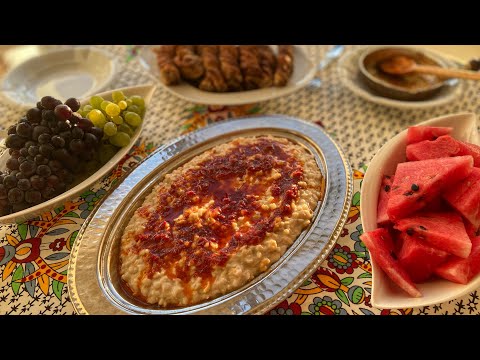 Traditional Turkish Village Dishes: Keshkek (Harees) & Walnut Chorek