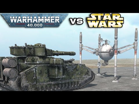Baneblade (Warhammer 40K) vs 2 Spider Droids (Star Wars) - What is Stronger?