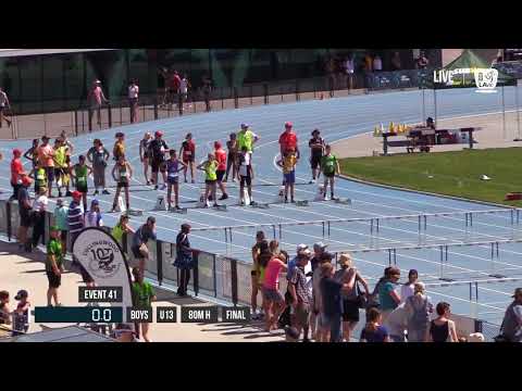 BOYS U13 80M HURDLES FINAL - 2018 STATE TRACK AND FIELD CHAMPIONSHIPS // LAVicTV