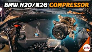 BMW N20/N26 AC Compressor Replacement 328i, 428i, 528i, X3 (2012-2017) #howtoreplace #accompressor