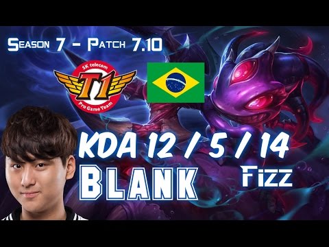 SKT T1 Blank FIZZ vs RIVEN Top - Patch 7.10 BR Ranked