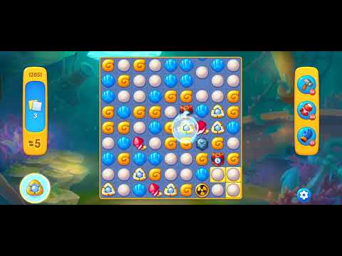 Fishdom Level 12051 New Element - Pirate Bottles to assemble the entire Treasure Map