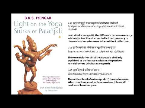 Light on the Yoga Sutras - Sutras 1.43 - 1.45