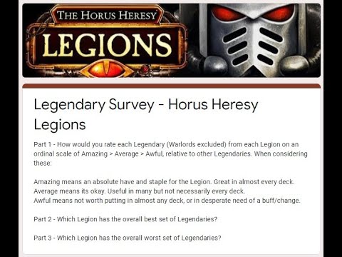 Legendary Survey - Horus Heresy Legions