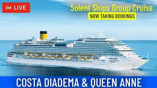 SHIPS TV - Queen Anne & Costa Diadema Cruise Ship Departing Port of Southampton (LIVE)