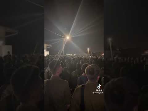Emotional: Israeli soldiers sing the national anthem 'HaTikva' before their deployment.