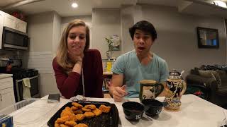 Eating Wendy's 50-piece spicy chicken nuggets
